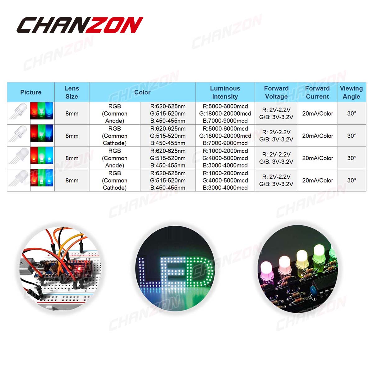 50pcs 8mm RGB LED 발광 다이오드 마이크로 - Science And Hobby 리뷰 및 가격