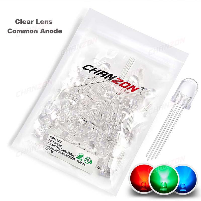 50pcs 8mm RGB LED 발광 다이오드 마이크로 - Science And Hobby 리뷰 및 가격