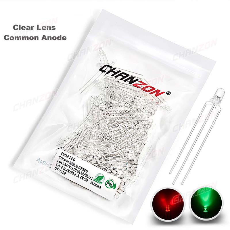 바이 컬러 3 mm LED 발광 다이오드 램프 100p - Science And Hobby 리뷰 및 가격