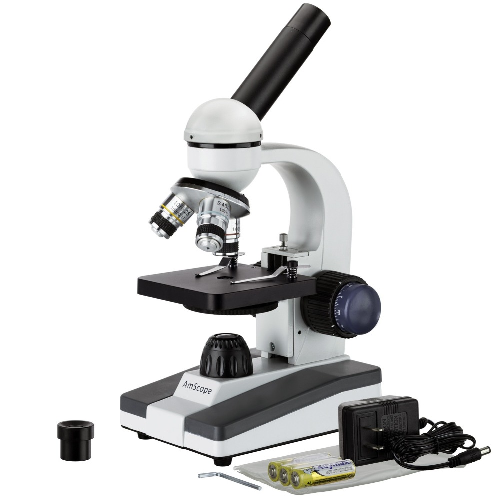 AmScope M150 시리즈 휴대용 LED 단안 학생 - Microscope Compound 40X 리뷰 및 가격