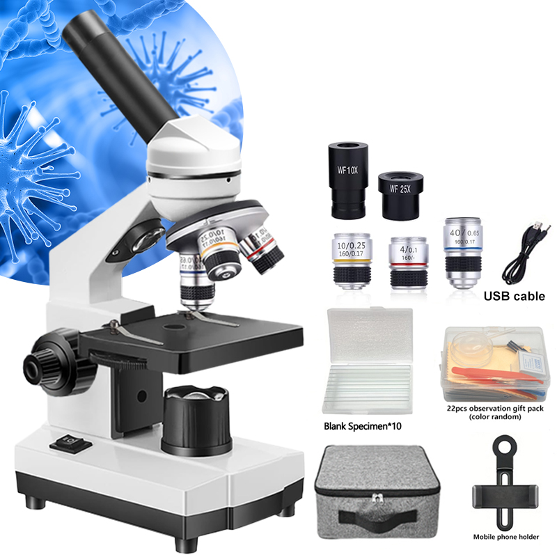 휴대용 생물 광학 복합 현미경, 40x-1000x 교육 - Microscope Compound 40X 리뷰 및 가격