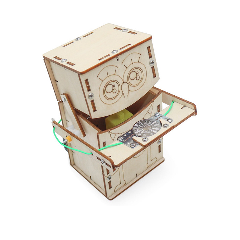 나무 전기 구동 먹는 동전 로봇 DIY 모델 및 빌딩  - Science Diy Model 리뷰 및 가격