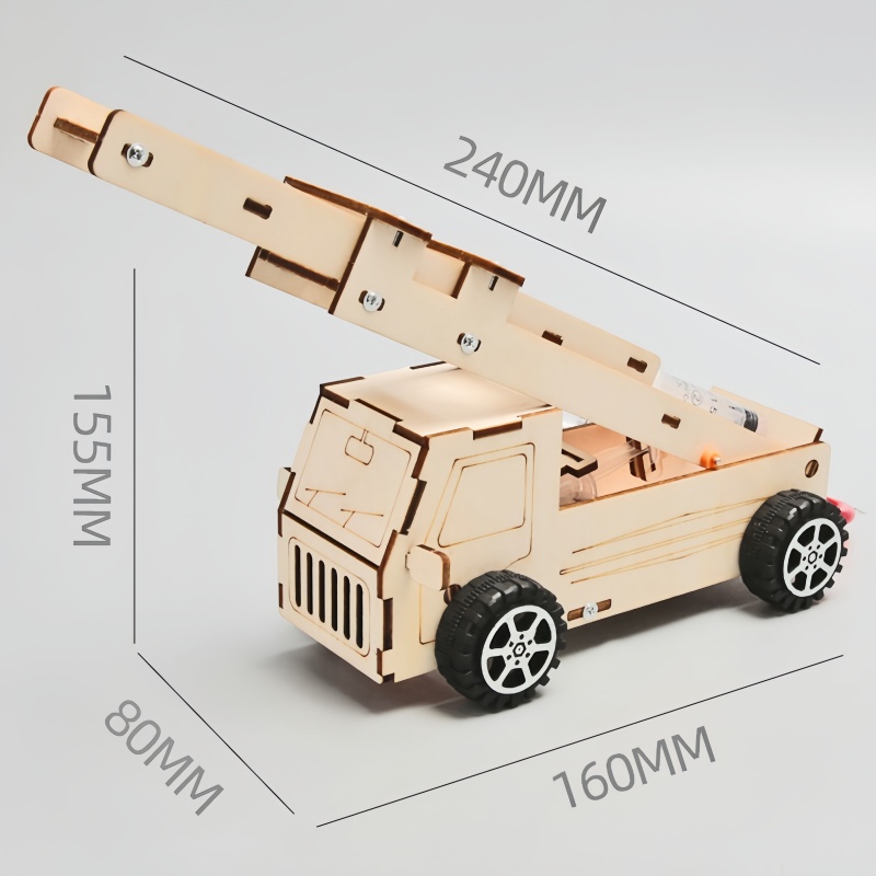 어린이를 위한 DIY 나무 사다리 소방차 모델 키트 - - Science Diy Model 리뷰 및 가격