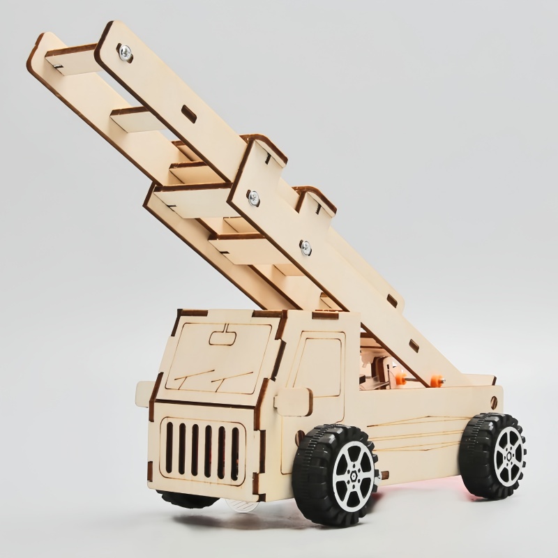 어린이를 위한 DIY 나무 사다리 소방차 모델 키트 - - Science Diy Model 리뷰 및 가격